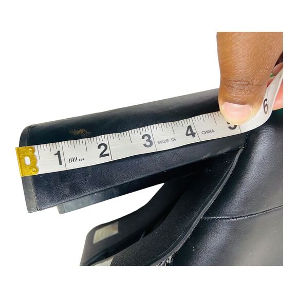 Womens High Block Heels Square Zip Platform Ankle Booties Boots Black Size 9 - Picture 7 of 8